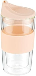 Restaurantware - Forma Professional 11.8 Ounce Insulated Travel Mugs, 10 Double Wall Coffee Mugs - Includes Lids And Sleeves, Reusable, Clear Borosilicate Glass Tumblers, Dishwashable, Microwavable by Restaurantware