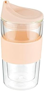 Restaurantware - Forma Professional 11.8 Ounce Insulated Travel Mugs, 10 Double Wall Coffee Mugs - Includes Lids And Sleeves, Reusable, Clear Borosilicate Glass Tumblers, Dishwashable, Microwavable by Restaurantware