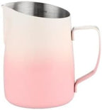 Milk Frother Cup Stainless Steel 450ML Coffee Milk Frothing Pitcher Jug 304 Stainless Steel Precise Scale Latte Barista Professional CafeUtensil(Pink) by Unknown