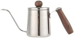 Kettle with Long Gooseneck Spout, Stainless Steel, Non-Slip Natural Wood Handle, Ideal for Regulating Water, Suitable, Silver by Unknown