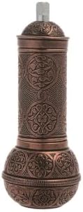 SODEF Antique Copper Zamak Coffee Grinder with Knob, Manual Hand Crank Burr Grinder, 7.1 in Height, Zamak Cast Material, Vintage Style for Freshly Ground Coffee Beans, Easy to Wipe - Multicolor by Unknown