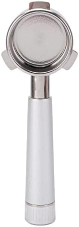TOPINCN Coffee Portafilter 54mm Bottomless Portafilter Stainless Steel Aluminum Alloy Single Layer Superfine Hole Filter with Frosted Handle for 8 Series (Silver) - Image 4