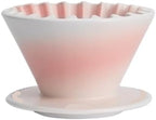 Compatible With Travel，Barista Accessories,Pour Over Coffee Maker Ceramic Cake Coffee Filter Dripper Reusable Filter Cone Drip Holder(1-2 Cup Pink) by Unknown