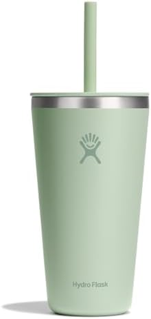 Hydro Flask All Around Tumbler Straw Lid, Insulated Travel Mug, Stainless Steel Coffee Cup 28 Oz Aloe by Unknown