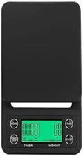 Electronic Scale, 3kg 0.1g 5kg Coffee Weighing Drip Scale with Timer Digital Kitchen High Precision LCD Scales,for Meal Prep, Baking and Cooking(Black) by Unknown