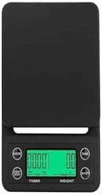 Electronic Scale, 3kg 0.1g 5kg Coffee Weighing Drip Scale with Timer Digital Kitchen High Precision LCD Scales,for Meal Prep, Baking and Cooking(Black) by Unknown