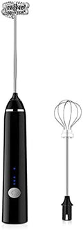 Stainless Steel Motor Milk Frother - Handheld Frother Whisk, Milk Foamer Frother, Mini Blender and Electric Mixer for Coffee, Frappe, Latte, Matcha (Color : Black) by Unknown