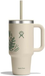 Hydro Flask Travel Tumbler with Handle, Lid and Straw - Insulated Stainless Steel in 32 Oz Botanical Bliss Coconut by Unknown