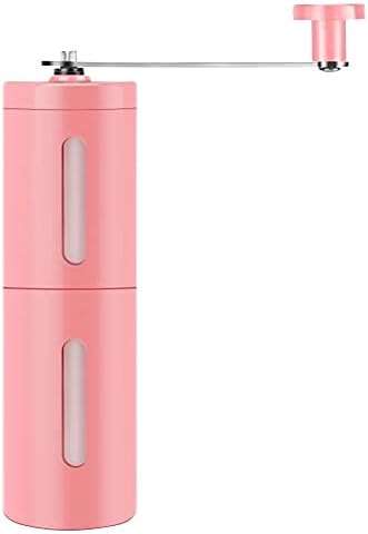 Coffee Accessories Stainless Steel Coffee Grinder, Mini Hand Manual Handmade Coffee Bean Burr Grinders Mill Kitchen Tool Ceramic Core Grinder Household Office (Color : Pink) by Unknown
