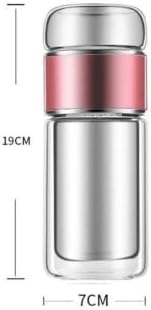 3-in-1 Smart Tea Infuser Bottle with Filter, Double Wall Glass, 280ml, Heat Resistant, Leak-Proof(350ml) - Image 2