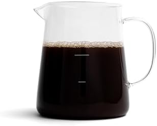FLUR Carafe: Perfect for Brewing, Serving & Sharing – Precision Spout for Smooth Pours – For Hot or Iced Drinks – Borosilicate Glass with Capacity Markers – Dishwasher & Microwave Safe – 32oz (Clear) by FLUR