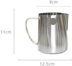 Handmade Rattan Weaving Pointed Mouth Latte Stainless Steel Milk Foam Cup Breakfast - Image 2