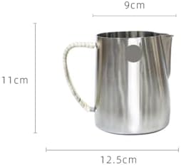 Handmade Rattan Weaving Pointed Mouth Latte Stainless Steel Milk Foam Cup Breakfast - Image 2