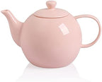 Sweejar Ceramic Tea Pots,40OZ Porcelain Teapot with Infuser(Pink) by Sweejarco1949