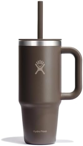 Hydro Flask Travel Tumbler with Handle, Lid and Straw - Insulated Stainless Steel in 24 Oz Sandpiper by Unknown