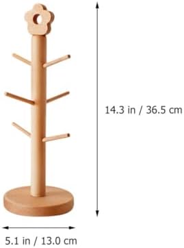 NOLITOY Beech Wooden Mug Rack for Home and Restaurants, Khaki - Image 2
