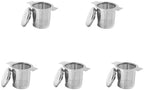 1/2/5/10pcs Stainless Steel Tea Leak Binaural Filter Mesh Infuser Reusable Strainer Teapot(With lid 5pc) by Unknown