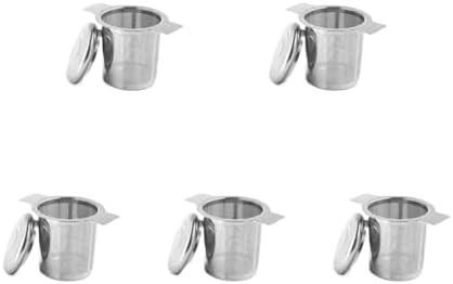 1/2/5/10pcs Stainless Steel Tea Leak Binaural Filter Mesh Infuser Reusable Strainer Teapot(With lid 5pc) by Unknown