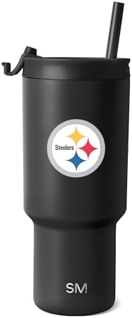 Simple Modern Pittsburgh Steelers Tumbler with Flip Lid, Straw 30oz | NFL by Unknown