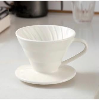 SODEF V60 02 Dripper Ceramic Coffee Brewing Equipment for Pour Over Coffee 660 ml Capacity White by Unknown