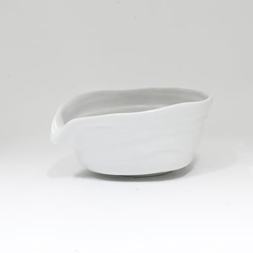 Urban Tokyo Meisen Pottery Handmade Ceramic Matcha Bowl with Pouring Spout, Japanese Minoyaki Pottery, Tea Ceremony Whisking, 18oz, Made in Japan (Shiro Matto (White Matte)) by Urban+Tokyo