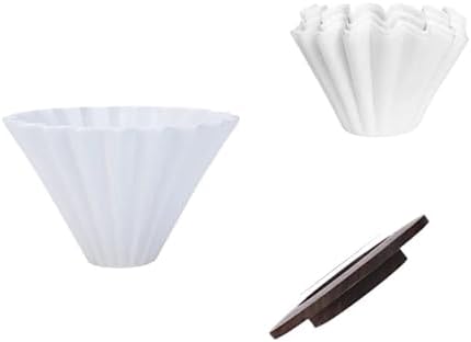 Origami Filter Cup Ceramic Coffee Hand Brewed Pot Drip Cover(White suit) by Unknown