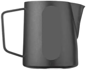 Milk Frothing Pitcher 500ml Stainless Steel Steaming Pitchers Cappuccino/Latte Art Cup Coffee Tool(600ml,Black) by Unknown