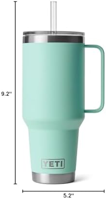 YETI Rambler 42 oz Tumbler with Handle and Straw Lid, Travel Mug Water Tumbler, Vacuum Insulated Cup with Handle, Stainless Steel, Seafoam - Image 7