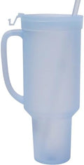 Silipint 64oz Silicone Tumbler with Handle, Flip Lid and Straw – BPA-Free, Non-Toxic, Freezer, Microwave, Dishwasher Safe Tumbler – Perfect for Tea, Smoothies (Icicle) Pack of 1 by Silipint