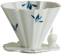 Hand-painted Butterfly Orchid Coffee Cone Shape Drip Hand Brewing Filter Funnel Cup Dripper Pour Over Barista Mugs(8.8x6.8cm) by Unknown