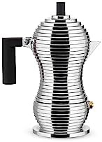Alessi MDL02/1 B "Pulcina" Stove Top Espresso 1 Cup Coffee Maker in Aluminum Casting Handle And Knob in Pa, Black by Alessi