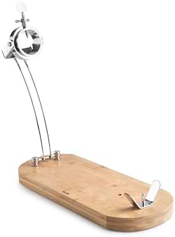 IBILI Folding + Rotating Ham Holder Stainless Steel + Bamboo 48 x 18.5 cm by IBILI