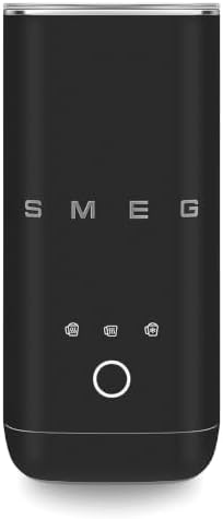 SMEG MFF02 Retro Style Mini Electric Milk Frother – Automatic Hot and Cold Foam Maker for Cappuccino, Latte & Specialty Coffee, 500W One-Touch Operation, Compact Design Coffee Accessory (Matte Black) by Unknown