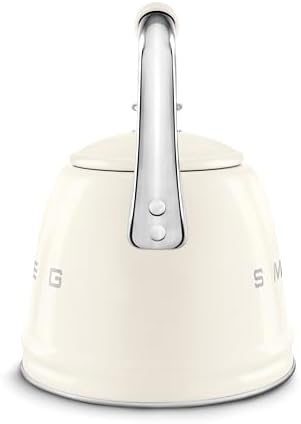 SMEG Stovetop Whistling Kettle – 50s Retro Style, 2.3 Liter (10 Cup / 2.4 Quart) Stainless Steel Tea Kettle with Iconic Design & Whistle – Premium Kitchen Statement Piece-Cream - Image 3