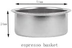 51mm bottomless portafilter 2 ears for Delonghi Stilosa EC260/ECP3420 Bottomless Portafilter 51mm Delonghi Espresso Accessories 51 mm Portafilter Stainless Steel Basket Coffee Handle Wood - Image 6