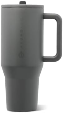 HydroJug Traveler 40oz, Insulated Tumbler with Handle & Straw, Stone by Hydrojug
