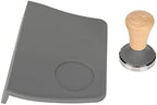 Coffee Tamper and Mat Kit Silicone 90 Degree Corner Tamping Mat 503g Beech Handle for Machine Home Barista, Even Force Distribution No More Channeling (51mm / 2.01in Tamper) by Unknown