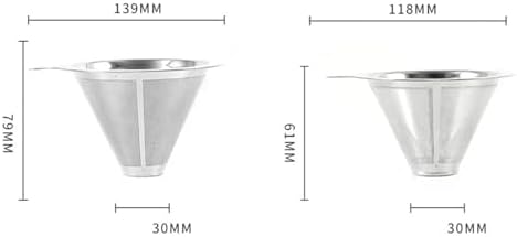 cold brew coffee filter 4/8pcs Stainless Steel Coffee Filter Over Portable Reusable Small And Light Compact Cone Dripper Hot Water(8pcs,Small) - Image 2