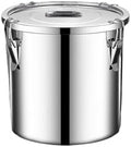 stainless steel food storage containers with lids lock clips airtight container large airtight for rice flour sugar grain coffee bean storage containers Kitchen jar (1.59gal/6L) by Verdeho
