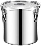 stainless steel food storage containers with lids lock clips airtight container large airtight for rice flour sugar grain coffee bean storage containers Kitchen jar (1.59gal/6L) by Verdeho