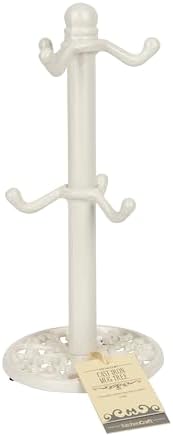 Kitchen Craft Traditional-Style Cast Iron Mug Tree Stand, White, 30x13x13 cm - Image 2