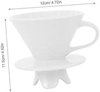 Holibanna Ceramic Coffee Filter Cup, Retro Four-leg Style Hand Pour Dripper - Image 2