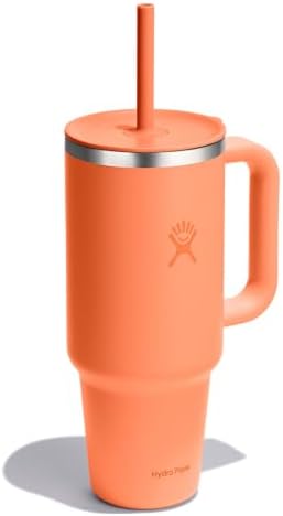 Hydro Flask Travel Tumbler with Handle, Lid and Straw - Insulated Stainless Steel in 40 Oz Nectar Orange - Image 2