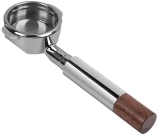 Openwork Bottomless Portafilter, Compatible For IKAPE,Stainless Steel And Walnut Espresso Handle,54 / 58mm Extraction Precision Basket(58mm Silver) by Unknown