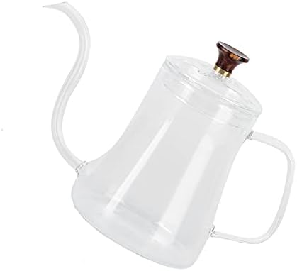 Pour Over Coffee Pot,Gooseneck Glass Coffee Carafe,High Borosilicate Glass Coffee Pot Swan Neck Thin Mouth Kettle Hand Made Coffee Maker Pour Over Kettle(600ML) - Image 5