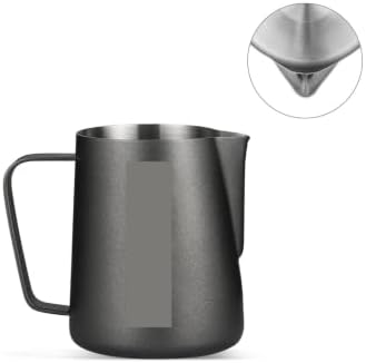450ml 600ml Steaming Milk Pitcher Art Coffee Milk Foam Jug Stainless Steel Milk Steam Pitcher Cafe Bar Accessorie(Black 600ml) - Image 2