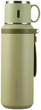 316 Stainless Steel Fitness Sports Vacuum Bottle with handle, Large Capacity Macaron Thermal Mug/14/20/27/37oz (Green,14) by XUNPENG