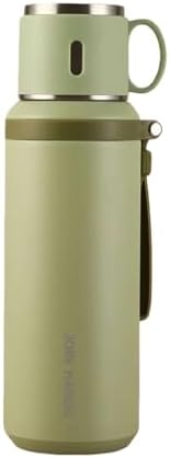 316 Stainless Steel Fitness Sports Vacuum Bottle with handle, Large Capacity Macaron Thermal Mug/14/20/27/37oz (Green,27) by XUNPENG