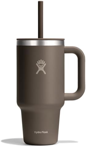Hydro Flask Travel Tumbler with Handle, Lid and Straw - Insulated Stainless Steel in 32 Oz Sandpiper by Unknown