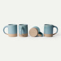 MORA Medium Mugs Set of 4, 16oz Ceramic Pottery Latte Mugs/Coffee Cups - Microwave and Dishwasher Safe - Iris by MORA